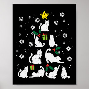Katzen Weihnachtsbaum Niedliche Katze Lover Xmas W Poster