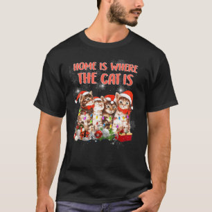 Katzen Weihnachtsbaum Zuhause ist, wo meine Katze T-Shirt