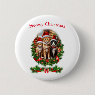 Katzen Weihnachtsknöpfe Button