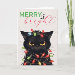 Katzen-Weihnachtslichter Karte