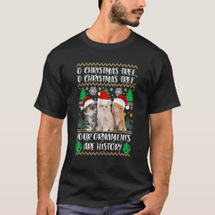 Katzen Weihnachtsschmuck Pajama Familie Matching T-Shirt