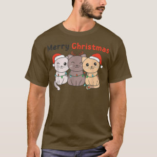 Katzen Weihnachtstiere Niedlich Katzen Frohe Weihn T-Shirt
