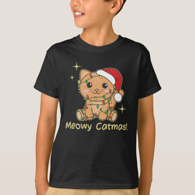 Katzen Weihnachtstiere Niedliche Katzen Meowy Catm T-Shirt (Vorderseite)