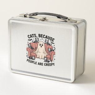 Katzen, weil Menschen an Halloween gruselig lustig Metall Brotdose