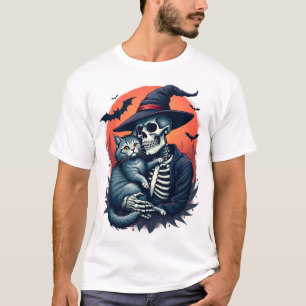 Katzen, weil Menschen gruselig Halloween-Skelett s T-Shirt