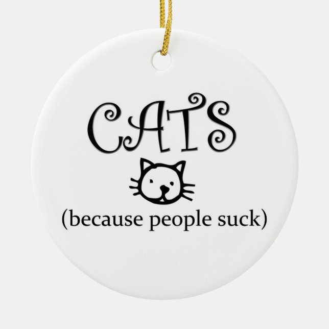 Katzen, weil Menschen Ornament sind zum Kotzen (Vorne)