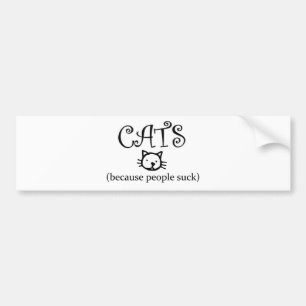Katzen, weil Menschen sind zum Kotzen Autoaufkleber