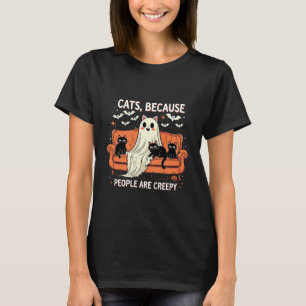 Katzen, weil Menschen unheimlich lustig Halloween  T-Shirt
