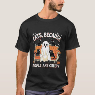 Katzen, weil Menschen unheimlich lustig Halloween T-Shirt