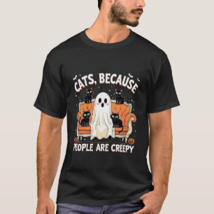 Katzen, weil Menschen unheimlich lustig Halloween T-Shirt