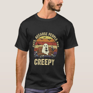 Katzen, weil Menschen unheimlich sind Katze Mom Vi T-Shirt