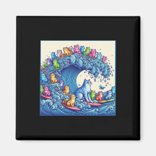 Katzen wellen auf Kamala Funny Cat Lady 1 Magnet