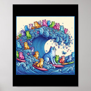 Katzen wellen auf Kamala Funny Cat Lady 1 Poster