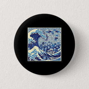 Katzen wellen nach Kamala Funny Cat Lady Button