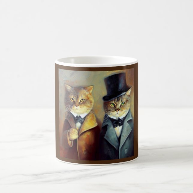 Katzen wie Holmes und Watson Kaffeetasse (Mittel)