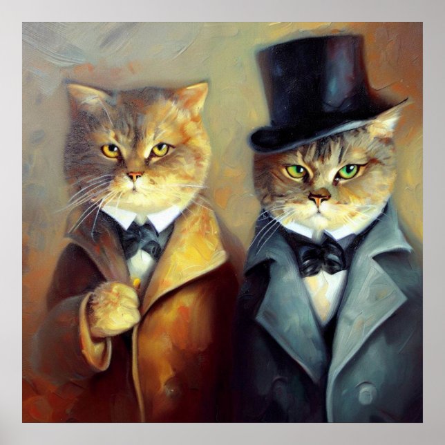 Katzen wie Holmes und Watson Poster (Vorne)