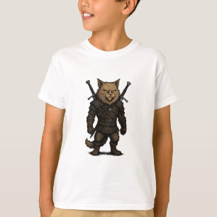 Katzen-Witcher – mittelalterlicher Fantasy-Krieger T-Shirt