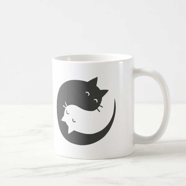 Katzen Yin und Yang mandala - Wählen Sie Hintergru Kaffeetasse (Rechts)