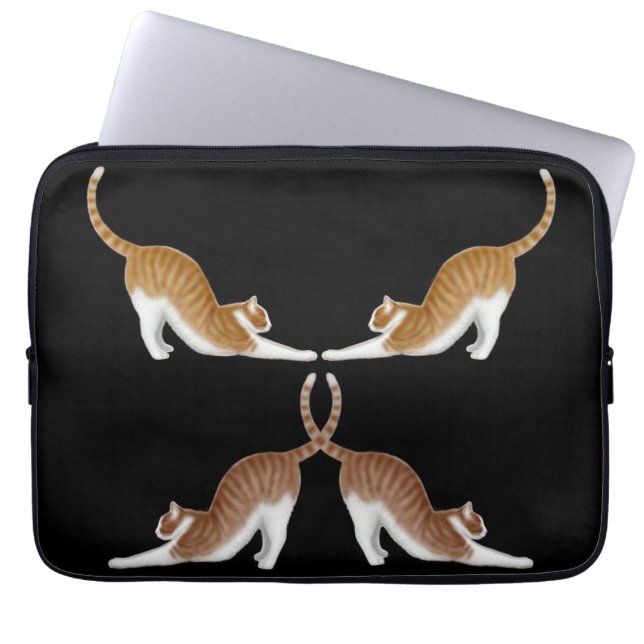 Katzen-Yoga-Elektronik-Tasche Laptopschutzhülle (Vorderseite)