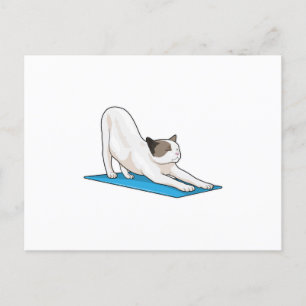 Katzen Yoga Meditation Fitness Postkarte