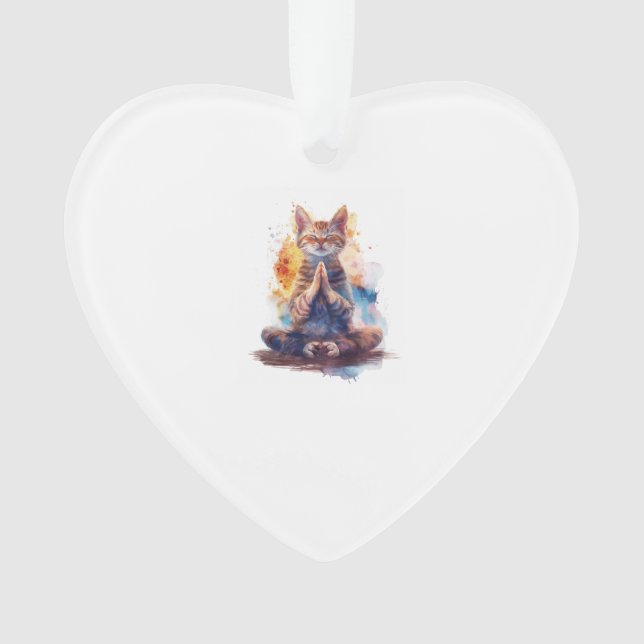 Katzen-Yoga-Meister Ornament (Vorderseite)