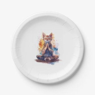 Katzen-Yoga-Meister Pappteller