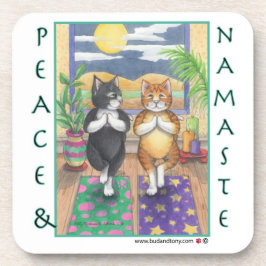 Katzen-Yoga-Untersetzer (Knospe u. Tony) Getränkeuntersetzer