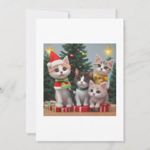 Katzen zu Weihnachten Einladung