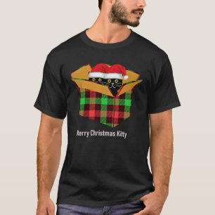 Katzen zu Weihnachten Niedliche Miauende Katze T-Shirt