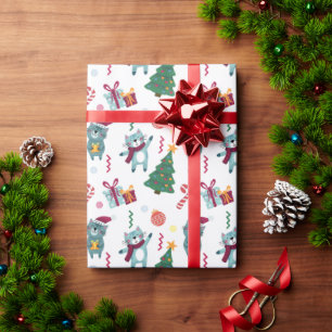Katzen zu Weihnachten Whimsical-Muster Geschenkpapier