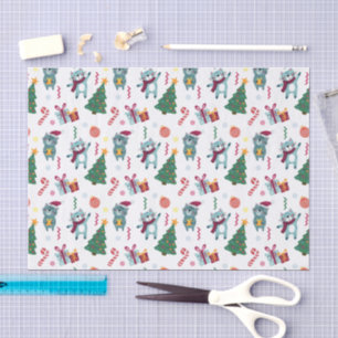 Katzen zu Weihnachten Whimsical-Muster Seidenpapier