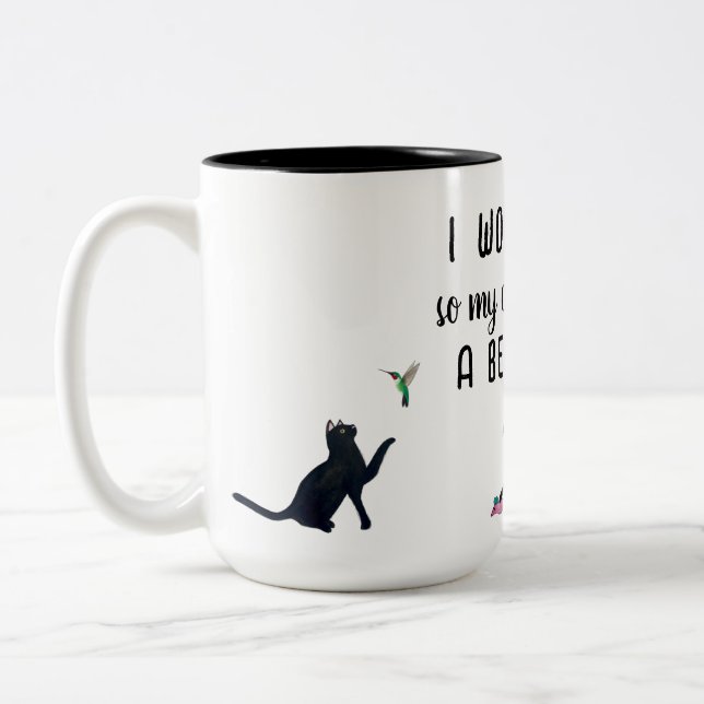 Katzen Zwei-Tone-Kaffee-Tasse Zweifarbige Tasse (Links)