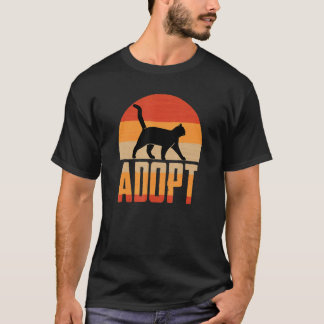 Katzenadoption Retro und Vintage Sonnenuntergang T T-Shirt