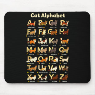 Katzenalphabet lustige Katzenliebhaber-Lehrer-Stim Mousepad