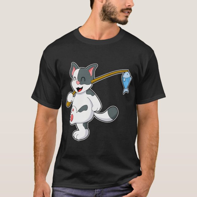 Katzenangeln Hahahaha Scribble Pals T-Shirt (Vorderseite)