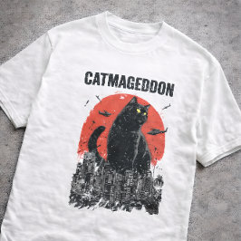 Katzenapokalypse Riesige Katzenmonster Stadt Kaiju T-Shirt