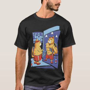 Katzenarbeit, die sich in Form von Stärken Muskeln T-Shirt