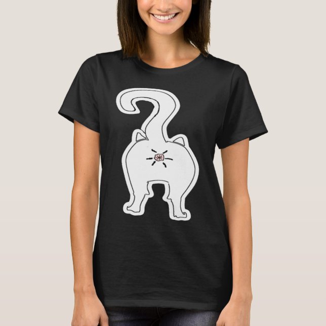 Katzenarsch Tier T-Shirt (Vorderseite)