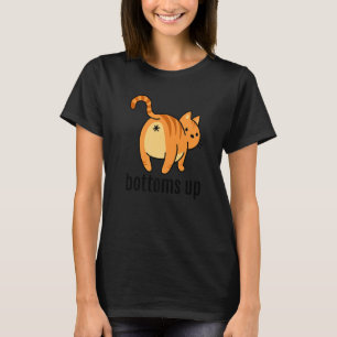 Katzenarsch von unten Pun Ginger gestreifter Katze T-Shirt