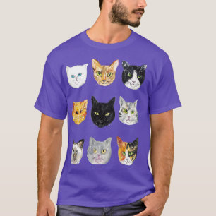 Katzenarten Rasse Gesichtsmalerei T-Shirt