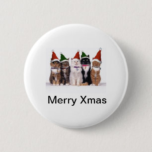Katzenartiges Weihnachten Button