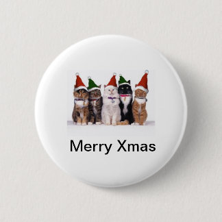 Katzenartiges Weihnachten Button