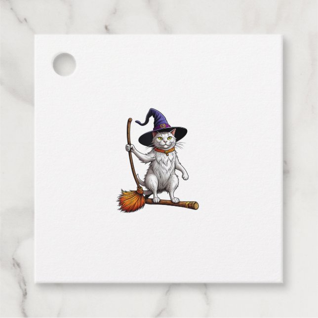 Katzenassistent Halloween Hexenkatze Mystische Kat Geschenkanhänger (Vorderseite)