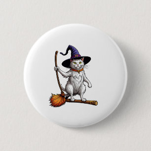 Katzenassistent Halloween Hexenkatzen - Katzenlieb Button