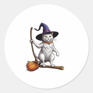 Katzenassistent Halloween Hexenkatzen - Katzenlieb Runder Aufkleber