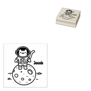 Katzenastronaut auf dem Mond - Adorable Gummistempel