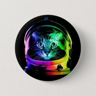 Katzenastronaut Button