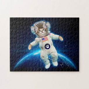 Katzenastronaut im Weltraum Puzzle