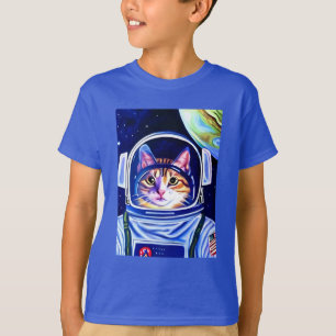 Katzenastronaut im Weltraum T-Shirt
