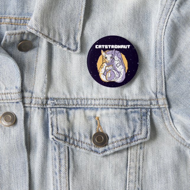 Katzenastronaut Katze Kosmonaut Button (Beispiel)